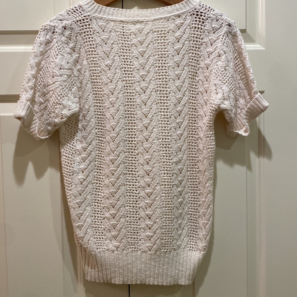 V-Neck Ivory knit sweater w/out tags S/M - Picture 5 of 5